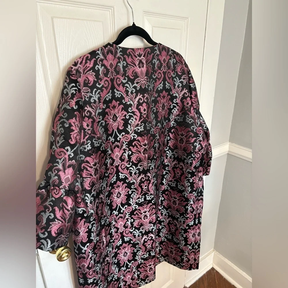 Kate Spade Finer Things Tapestry Jacquard Jacket – Size 14 – Metallic Blue/Pink - Picture 10 of 13